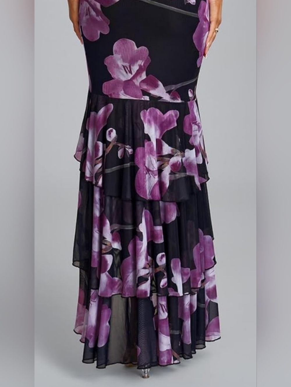 Floral Bodycon Maxi Dress Size L (8–10) V Neck Tie Back Cocktail Formal - Picture 5 of 5